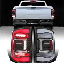 Ronnin - Fits 2013-2018 Ram 1500 2500 3500 2019-2022 Ram 1500 Classic Full LED Tail Lights Integrated Brake and Sequential Turn Signals + Animated Startup Effect Assembly Pair | Black | White Tube