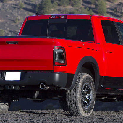 Ronnin - Fits 2013-2018 Ram 1500 2500 3500 2019-2022 Ram 1500 Classic Full LED Tail Lights Integrated Brake and Sequential Turn Signals + Animated Startup Effect Assembly Pair | Black