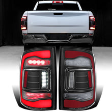 Ronnin - Fits 2013-2018 Ram 1500 2500 3500 2019-2022 Ram 1500 Classic Full LED Tail Lights Integrated Brake and Sequential Turn Signals + Animated Startup Effect Assembly Pair | Black
