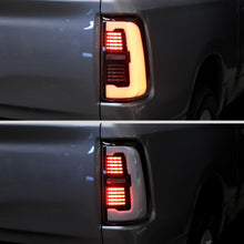 Ronnin - Fits 2019-2024 Ram 1500 Upgraded Full LED Tail Lights Integrated LED Brake and Sequential Turn Signal + Animated Startup Effect Assembly Pair | Black | White Tube