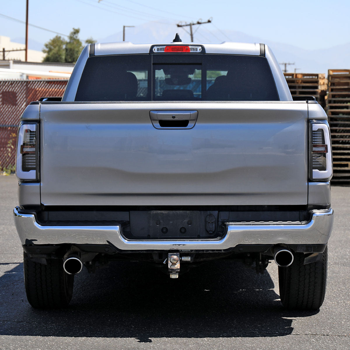 Ronnin - Fits 2019-2024 Ram 1500 Upgraded Full LED Tail Lights Integrated LED Brake and Sequential Turn Signal + Animated Startup Effect Assembly Pair | Black | White Tube