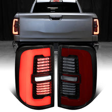 Ronnin - Fits 2019-2024 Ram 1500 Upgraded Full LED Tail Lights Integrated LED Brake and Sequential Turn Signal + Animated Startup Effect Assembly Pair | Black Smoke