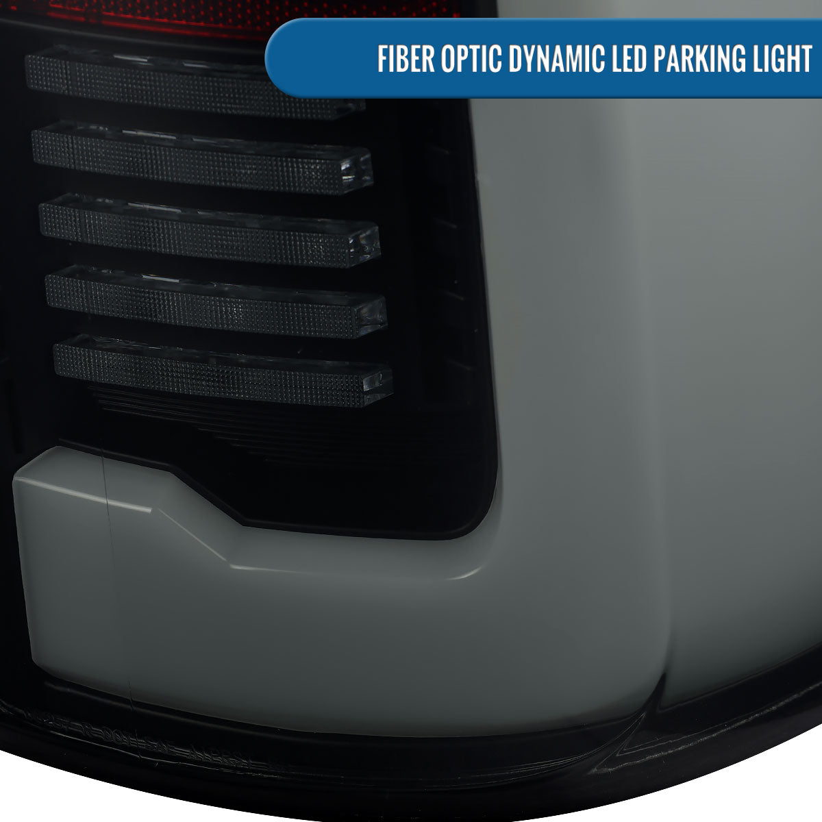 Ronnin - Fits 2019-2024 Ram 2500 3500 Halogen Model Replacement Full LED Tail Lights Sequential Turn Signal + Animated Startup Effect Assembly Pair | Black Smoke | White Tube