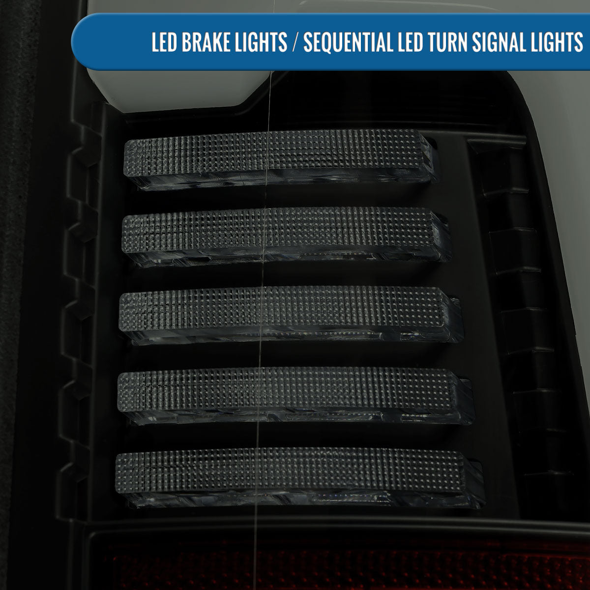 Ronnin - Fits 2019-2024 Ram 2500 3500 Halogen Model Replacement Full LED Tail Lights Sequential Turn Signal + Animated Startup Effect Assembly Pair | Black Smoke | White Tube