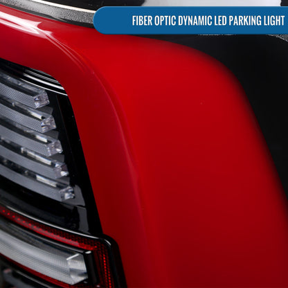 Ronnin - Fits 2019-2024 Ram 2500 3500 Halogen Model Replacement Full LED Tail Lights Sequential Turn Signal + Animated Startup Effect Assembly Pair | Gloss Black