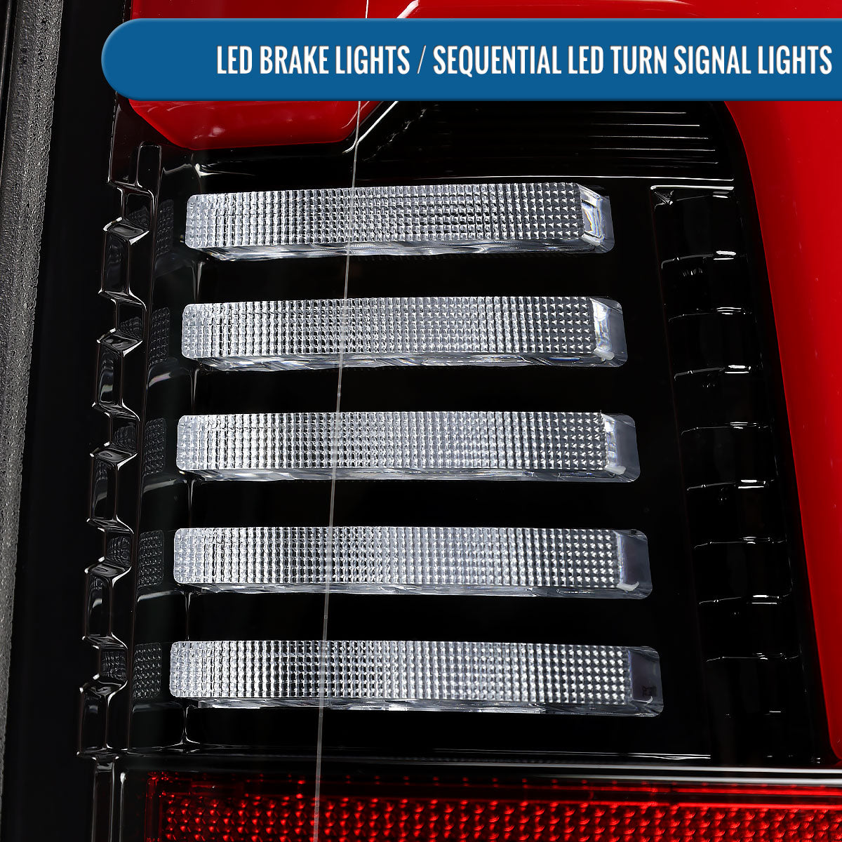 Ronnin - Fits 2019-2024 Ram 2500 3500 Halogen Model Replacement Full LED Tail Lights Sequential Turn Signal + Animated Startup Effect Assembly Pair | Gloss Black