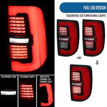 Ronnin - Fits 2019-2024 Ram 2500 3500 Halogen Model Replacement Full LED Tail Lights Sequential Turn Signal + Animated Startup Effect Assembly Pair | Black