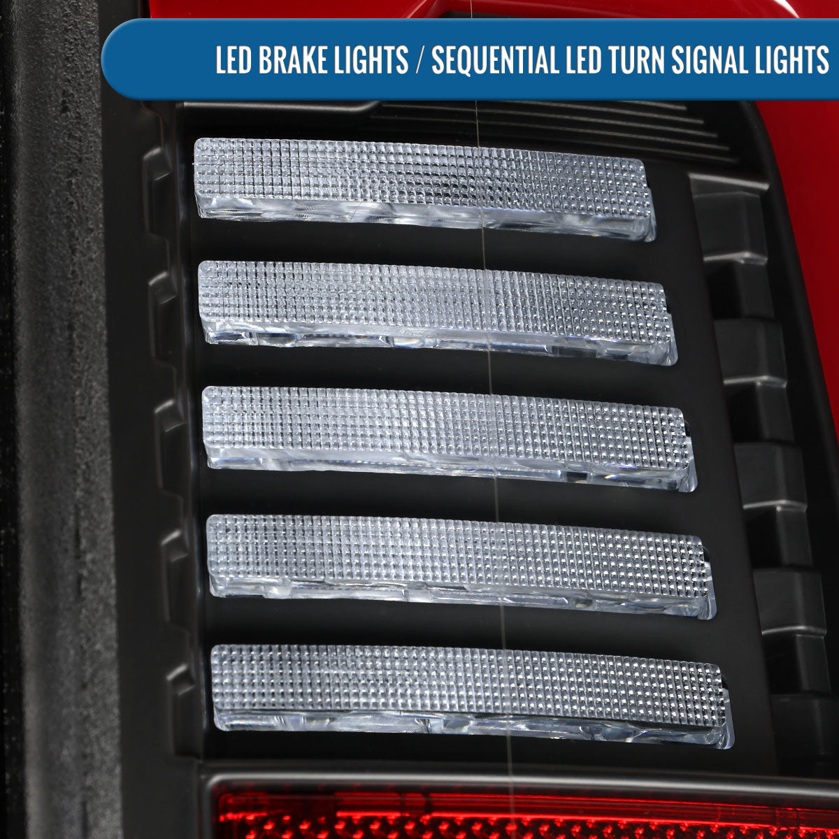 Ronnin - Fits 2019-2024 Ram 2500 3500 Halogen Model Replacement Full LED Tail Lights Sequential Turn Signal + Animated Startup Effect Assembly Pair | Black