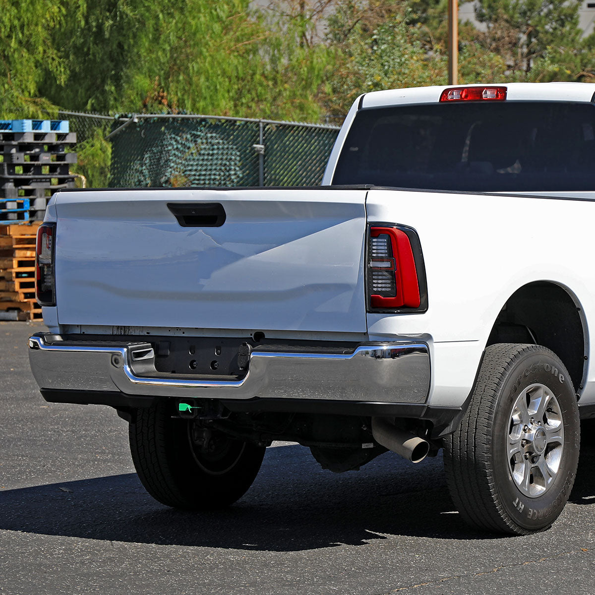 Ronnin - Fits 2019-2024 Ram 2500 3500 Halogen Model Replacement Full LED Tail Lights Sequential Turn Signal + Animated Startup Effect Assembly Pair | Black