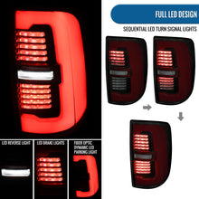 Ronnin - Fits 2019-2024 Ram 2500 3500 Halogen Model Replacement Full LED Tail Lights Sequential Turn Signal + Animated Startup Effect Assembly Pair | Black Smoke