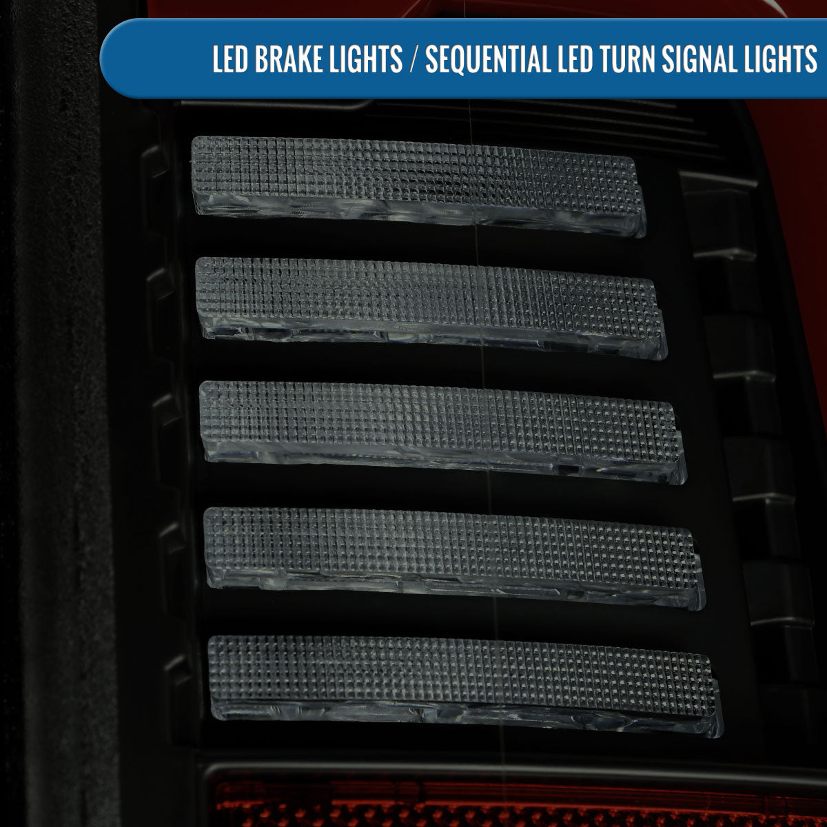 Ronnin - Fits 2019-2024 Ram 2500 3500 Halogen Model Replacement Full LED Tail Lights Sequential Turn Signal + Animated Startup Effect Assembly Pair | Black Smoke