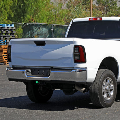 Ronnin - Fits 2019-2024 Ram 2500 3500 Halogen Model Replacement Full LED Tail Lights Sequential Turn Signal + Animated Startup Effect Assembly Pair | Black Smoke