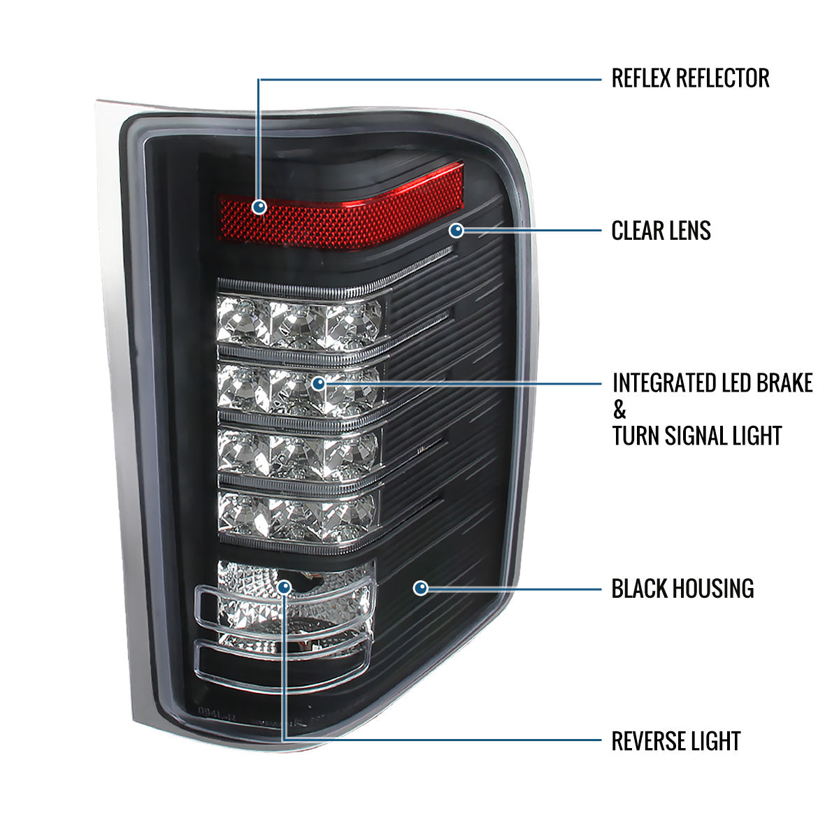 2007-2014 Chevy Silverado 1500 2500HD 3500HD Tail Lights LED Integrated Brake and Turn Signals Pair | Black