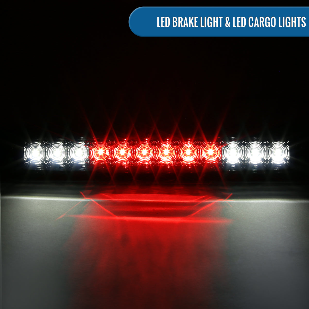 2007-2012 Chevy Silverado GMC Sierra 1500 2500 3500 LED High Mount Stop Light Third 3rd Brake Lamp Piece | Chrome