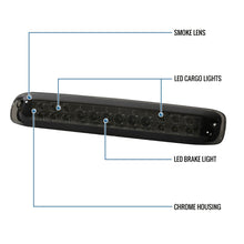 Ronnin - Fits 1999-2006 Chevy Silverado GMC Sierra 1500 2500HD 3500 LED Center High Mount Stop Lamp 3rd Third Brake Light Assembly Piece | Smoke