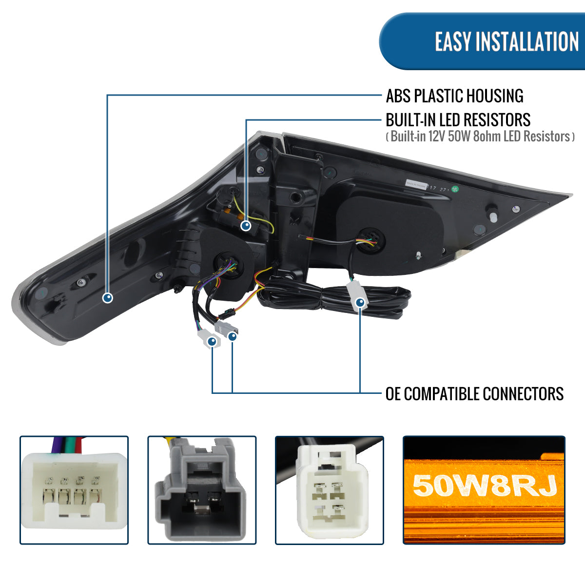Ronnin - Se adapta a Toyota Sienna 2011-2014, actualización de luces traseras LED completas, intermitentes secuenciales + montaje de arranque animado, par | Negro