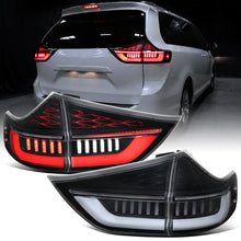 2011-2014 Toyota Sienna Upgrade Full LED Tail Lights Sequential Turn Signals + Animated Startup Assembly Pair | Black