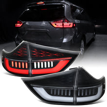 2015-2020 Toyota Sienna Upgrade Full LED Tail Lights Sequential Turn Signals + Animated Startup Assembly Pair | Black
