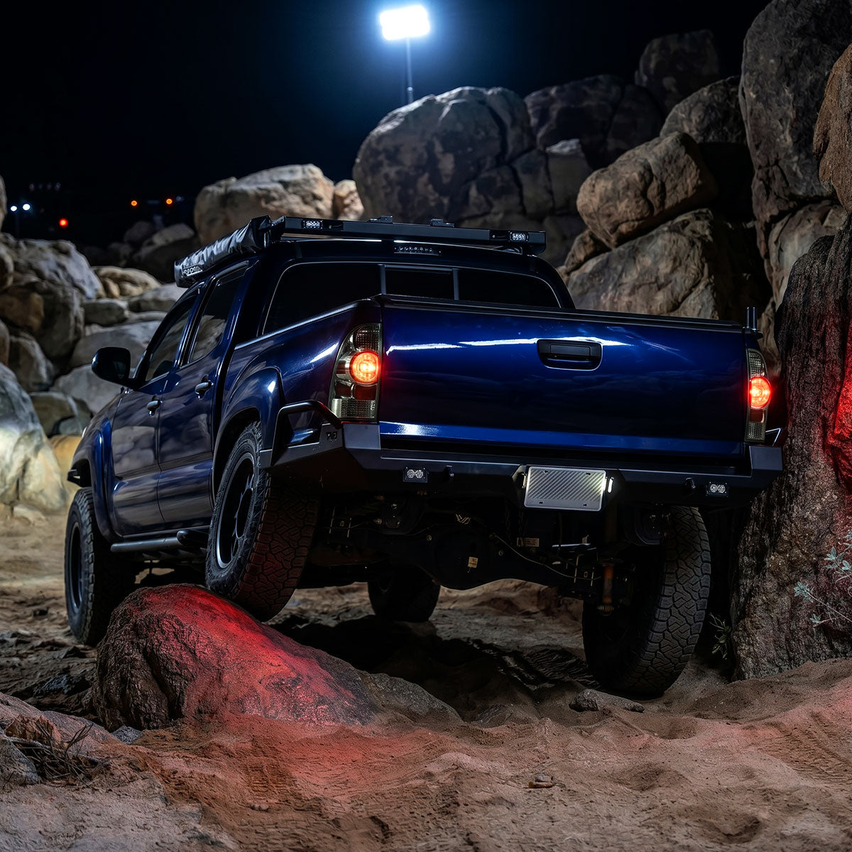 Ronnin - Se adapta a la Toyota Tacoma Pickup 2005-2015, luces traseras LED con intermitentes y freno integrados, par de conjuntos | Ahumado