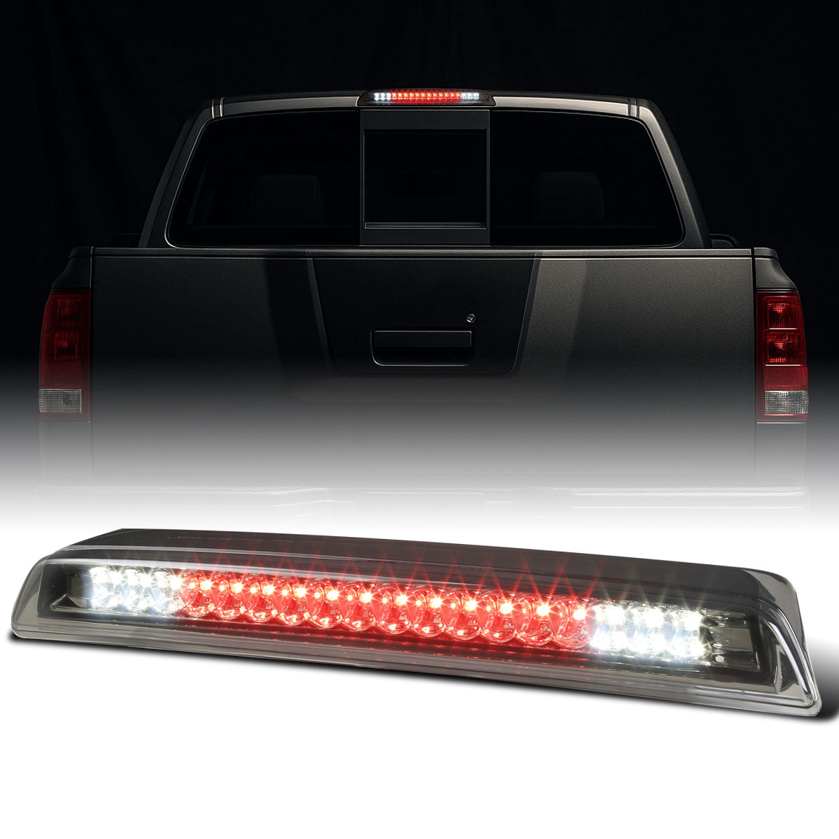 Ronnin - Se adapta a la luz de freno LED de montaje alto del Nissan Titan 2004-2015, tercera luz de freno de una pieza | Humo
