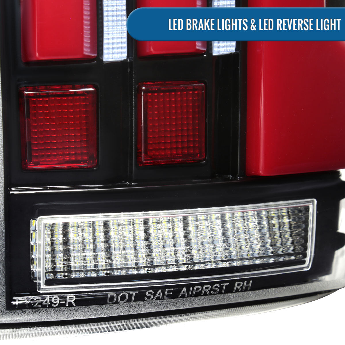 Ronnin - Fits 2007-2013 Toyota Tundra Pickup Truck Full LED Tail Lights Integrated Brake and Sequential Turn Signals + Animated Startup Effect Parking Assembly Pair | Glossy Black