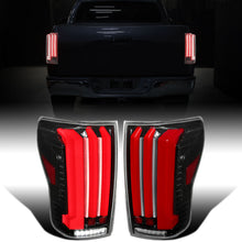 Ronnin - Fits 2007-2013 Toyota Tundra Pickup Truck Full LED Tail Lights Integrated Brake and Sequential Turn Signals + Animated Startup Effect Parking Assembly Pair | Glossy Black