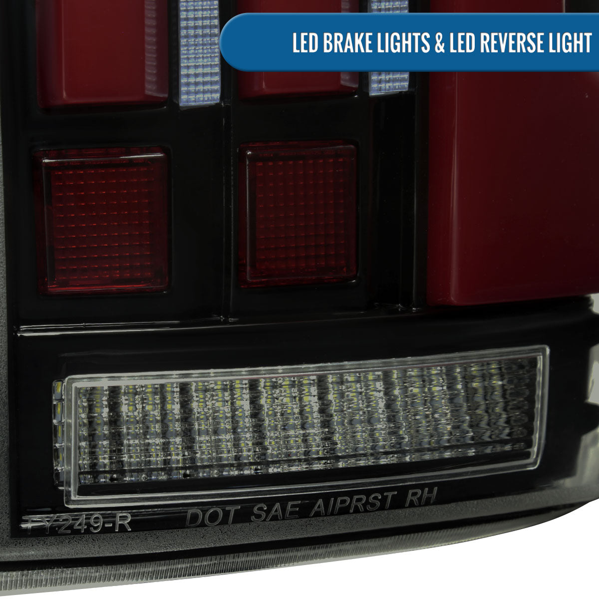 Ronnin - Fits 2007-2013 Toyota Tundra Pickup Truck Full LED Tail Lights Integrated Brake and Sequential Turn Signals + Animated Startup Effect Parking Assembly Pair | Black Smoke