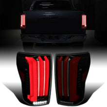 Ronnin - Fits 2007-2013 Toyota Tundra Pickup Truck Full LED Tail Lights Integrated Brake and Sequential Turn Signals + Animated Startup Effect Parking Assembly Pair | Black Smoke