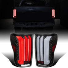 Ronnin - Fits 2007-2013 Toyota Tundra Pickup Truck Full LED Tail Lights Integrated Brake and Sequential Turn Signals + Animated Startup Effect Parking Assembly Pair | Black
