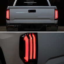 Ronnin - Fits 2014-2021 Toyota Tundra Pickup Truck Full LED Tail Lights Integrated Brake and Sequential Turn Signals + Animated Startup Effect Parking Assembly Pair | Black Smoke