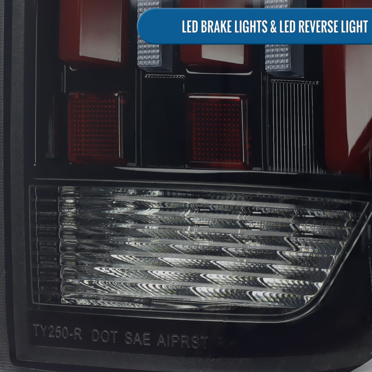 Ronnin - Fits 2014-2021 Toyota Tundra Pickup Truck Full LED Tail Lights Integrated Brake and Sequential Turn Signals + Animated Startup Effect Parking Assembly Pair | Black Smoke