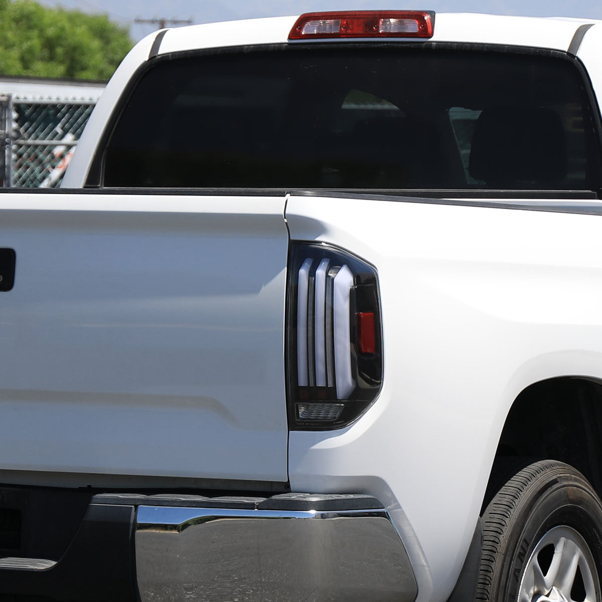 Ronnin - Fits 2014-2021 Toyota Tundra Pickup Truck Full LED Tail Lights Integrated Brake and Sequential Turn Signals + Animated Startup Effect Parking Assembly Pair | Black