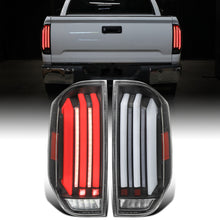 Ronnin - Fits 2014-2021 Toyota Tundra Pickup Truck Full LED Tail Lights Integrated Brake and Sequential Turn Signals + Animated Startup Effect Parking Assembly Pair | Black