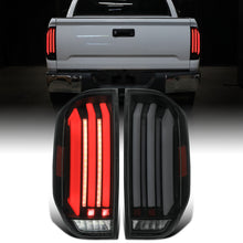 Ronnin - Fits 2014-2021 Toyota Tundra Pickup Truck Full LED Tail Lights Integrated Brake and Sequential Turn Signals + Animated Startup Effect Parking Assembly Pair | Black Smoke | White Tube