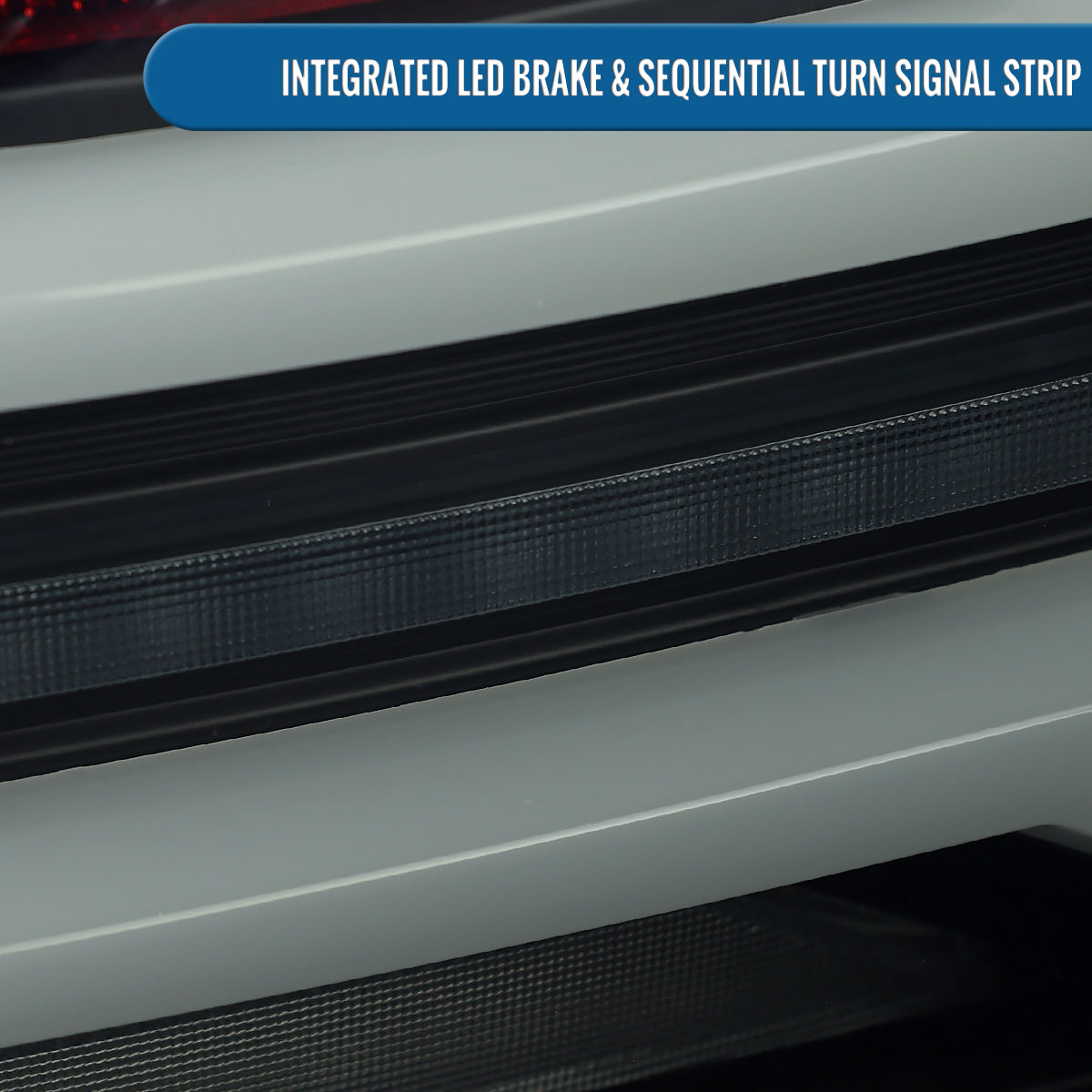 Ronnin - Fits 2015-2021 Subaru WRX | WRX STI US Spec Full LED Tail Lights Animated Startup Effect + Sequential Signal Lamps Assembly Pair | Black Smoke | White Tube
