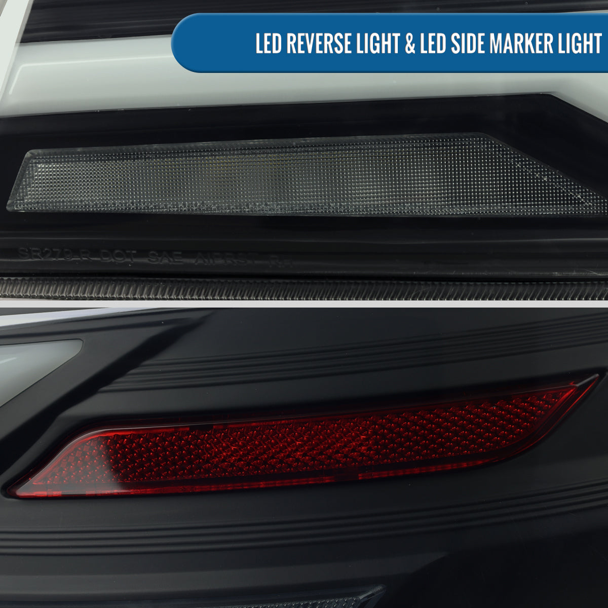 Ronnin - Fits 2015-2021 Subaru WRX | WRX STI US Spec Full LED Tail Lights Animated Startup Effect + Sequential Signal Lamps Assembly Pair | Black Smoke | White Tube