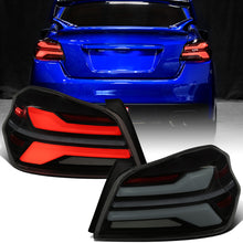 Ronnin - Fits 2015-2021 Subaru WRX | WRX STI US Spec Full LED Tail Lights Animated Startup Effect + Sequential Signal Lamps Assembly Pair | Black Smoke | White Tube