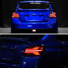Ronnin - Fits 2015-2021 Subaru WRX | WRX STI US Spec Full LED Tail Lights Animated Startup Effect + Sequential Signal Lamps Assembly Pair | Glossy Black