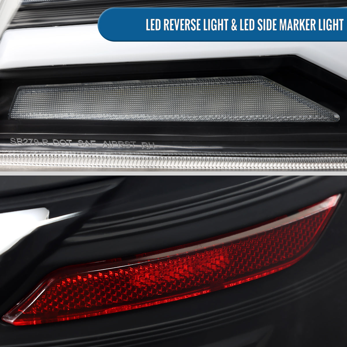 Ronnin - Fits 2015-2021 Subaru WRX | WRX STI US Spec Full LED Tail Lights Animated Startup Effect + Sequential Signal Lamps Assembly Pair | Black | White Tube