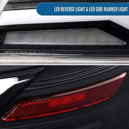 Ronnin - Fits 2015-2021 Subaru WRX | WRX STI US Spec Full LED Tail Lights Animated Startup Effect + Sequential Signal Lamps Assembly Pair | Black | White Tube