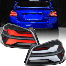 Ronnin - Fits 2015-2021 Subaru WRX | WRX STI US Spec Full LED Tail Lights Animated Startup Effect + Sequential Signal Lamps Assembly Pair | Black | White Tube