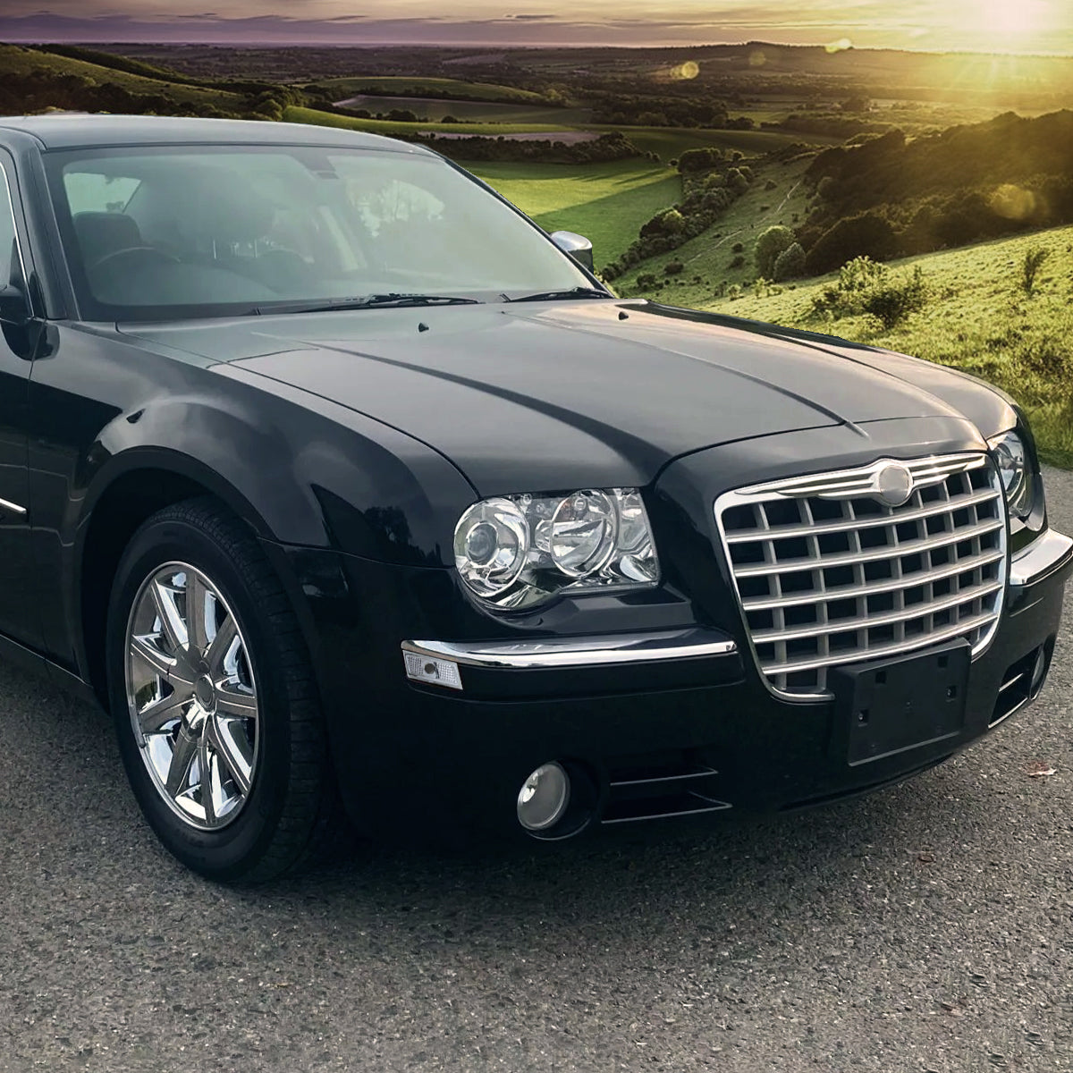 Ronnin - Compatible con Chrysler 300 300C 2005-2010 Par de luces de posición laterales de parachoques de repuesto | Cromado