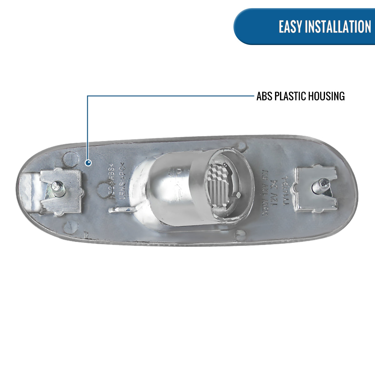 Ronnin - Conjunto de luces de posición laterales para parachoques de repuesto, par | Cromado - Compatible con modelos 2000-2005