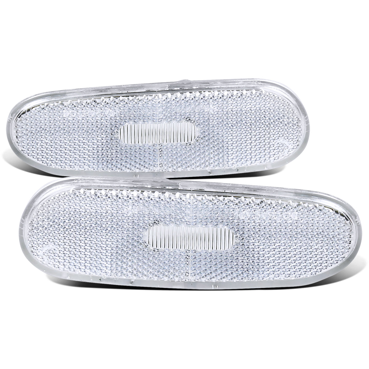 Ronnin - Conjunto de luces de posición laterales para parachoques de repuesto, par | Cromado - Compatible con modelos 2000-2005