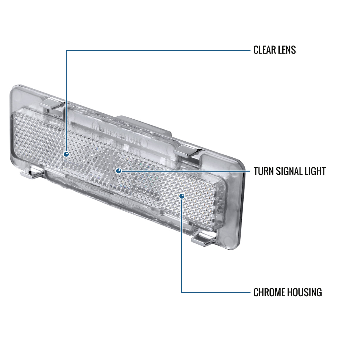 Ronnin - Compatible con Chevy Camaro Pontiac Firebird 1985-1992 Par de montaje de repuesto para luces de posición laterales | Cromado