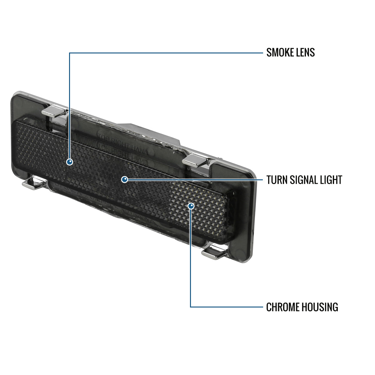 Ronnin - Se adapta a Chevy Camaro Pontiac Firebird 1985-1992 Par de luces direccionales de defensa laterales de repuesto | Ahumado