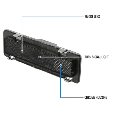 Ronnin - Se adapta a Chevy Camaro Pontiac Firebird 1985-1992 Par de luces direccionales de defensa laterales de repuesto | Ahumado