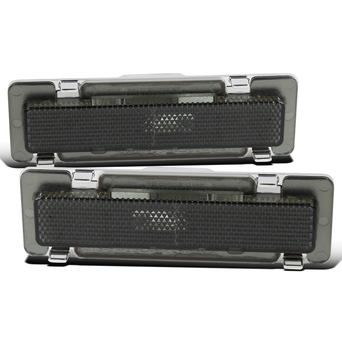 Ronnin - Se adapta a Chevy Camaro Pontiac Firebird 1985-1992 Par de luces direccionales de defensa laterales de repuesto | Ahumado