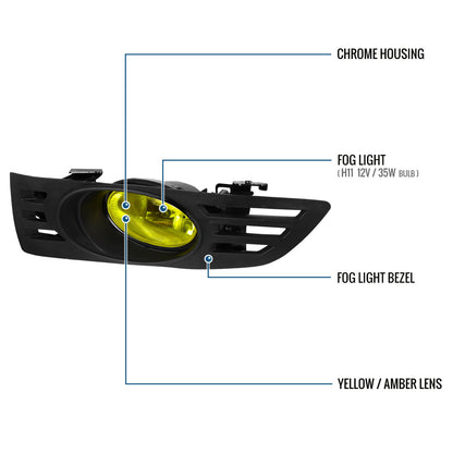 2003-2005 Honda Accord 2Dr Fog Lights Pair | Amber