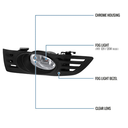 2003-2005 Honda Accord 2Dr Fog Lights Pair | Clear